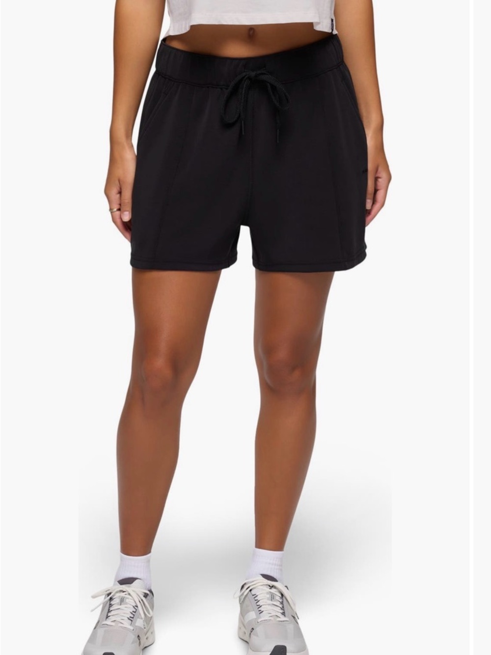 Prana Shea Women's Black High Waist Drawstring Athletic Shorts